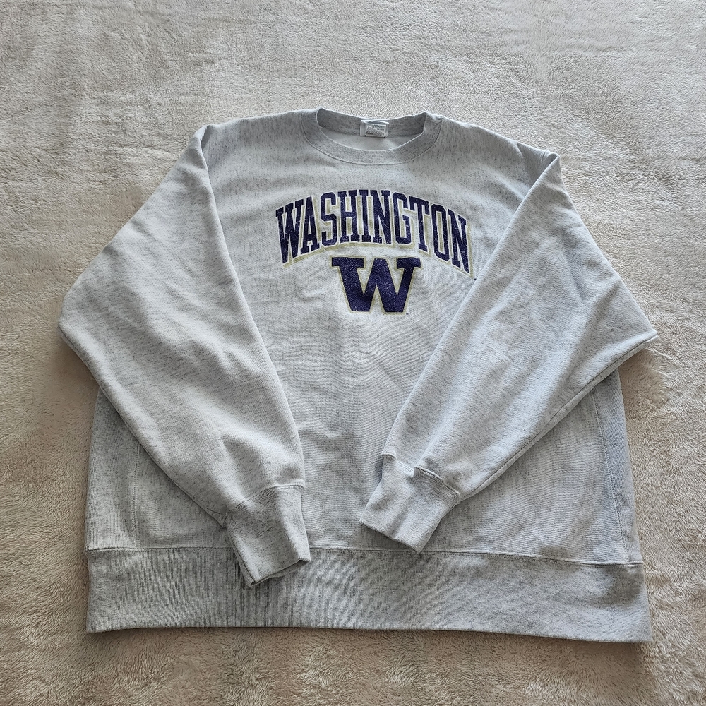 Champion Arch Over Logo Reverse Weave Washington Huskies Sweatshirt, Men's 2XL